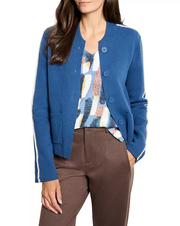 Элегантная вязаная куртка-бомбер в сумерках Nic+Zoe, синий
Элегантная вязаная куртка-бомбер в сумерках Nic+Zoe, синий