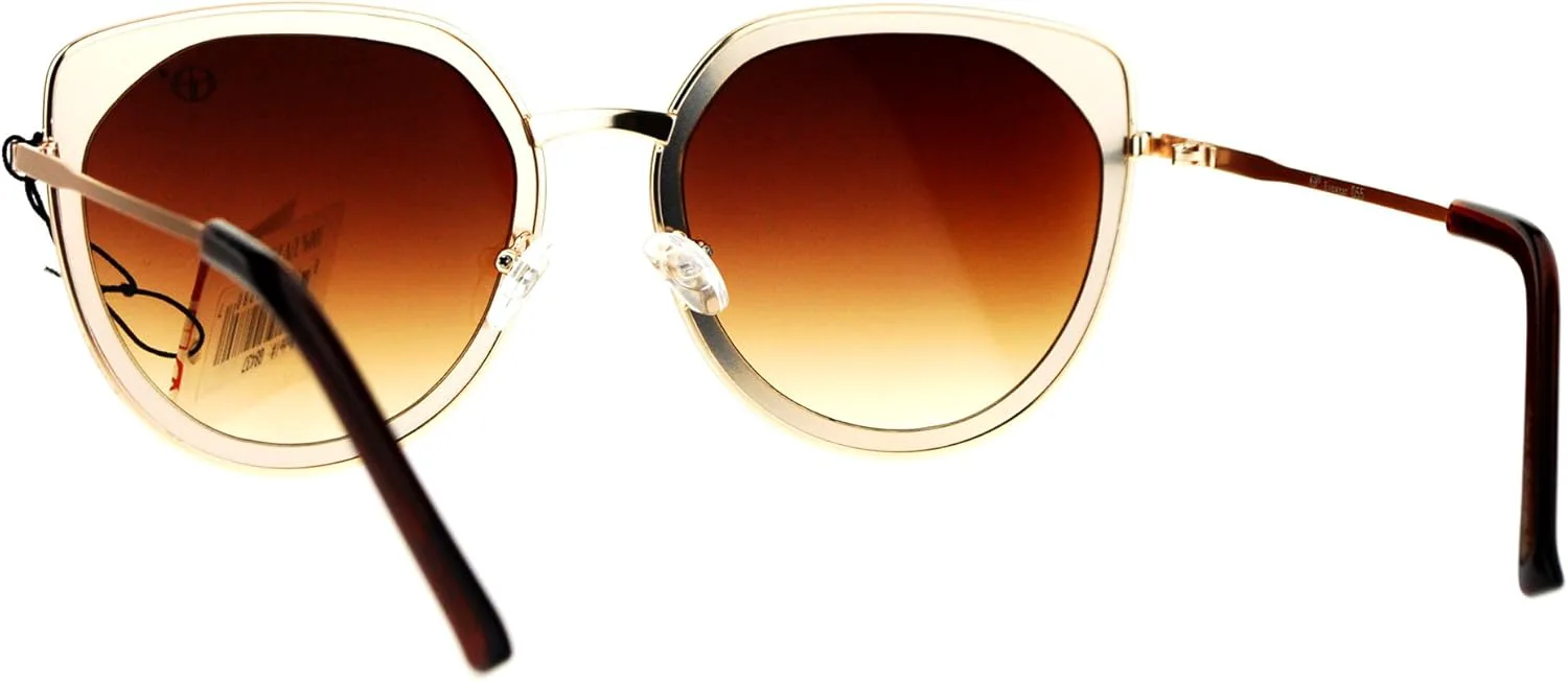 Дизайнерские модные солнцезащитные очки JuicyOrange для женщин, металлическая ретро-оправа, полукруглая форма, защита от УФ-излучения UV 400, Gold (Brown)
Дизайнерские модные солнцезащитные очки JuicyOrange для женщин, металлическая ретро-оправа, полукруглая форма, защита от УФ-излучения UV 400, Gold (Brown)