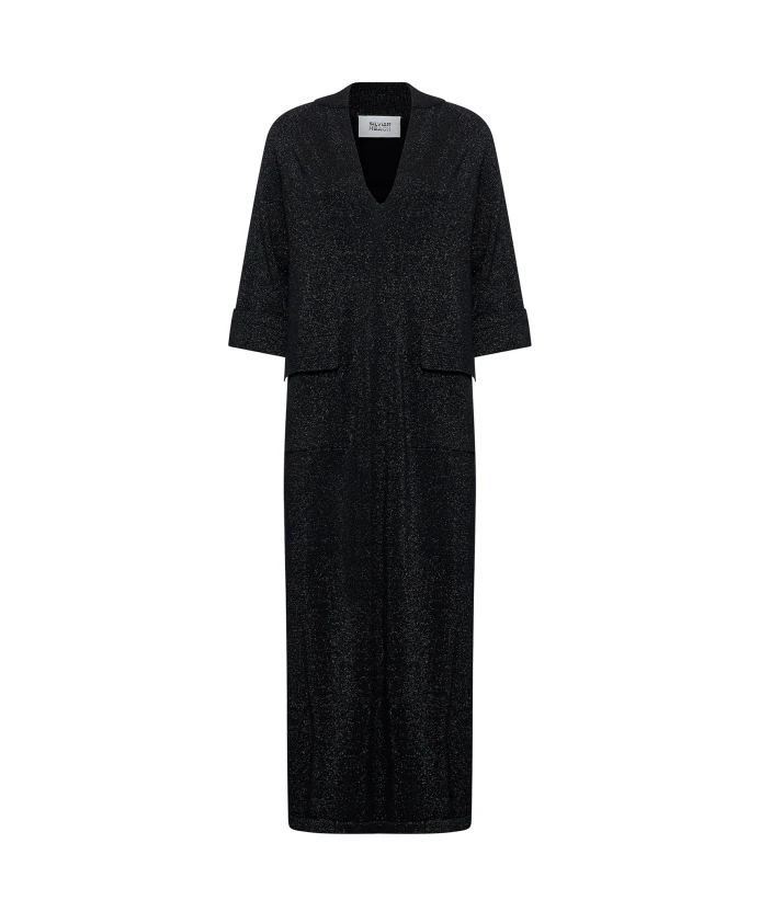 Длинное платье с микролюрексом и V-образным вырезом. Silvian Heach, черный
Длинное платье с микролюрексом и V-образным вырезом. Silvian Heach, черный