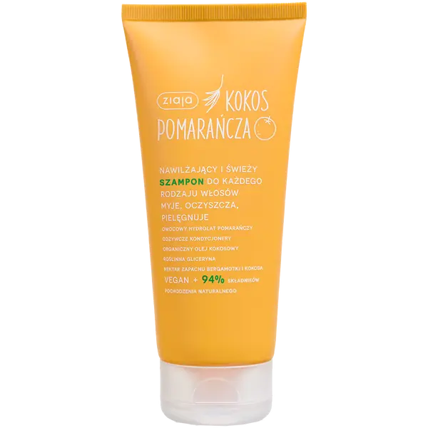 Увлажняющий антистрессовый шампунь на основе растительных веществ, 200 мл Ziaja Kokos pomarańcza
Увлажняющий антистрессовый шампунь на основе растительных веществ, 200 мл Ziaja Kokos pomarańcza
