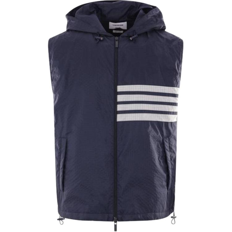 THOM BROWNE Полосатая стеганая худи с молнией, Dark Blue
THOM BROWNE Полосатая стеганая худи с молнией, Dark Blue