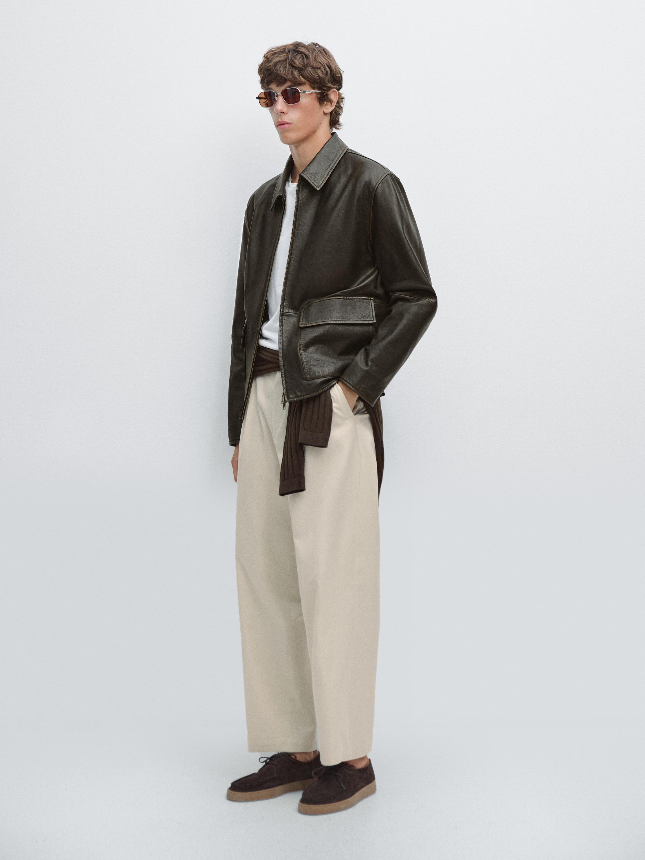 Короткая куртка из кожи наппа с эффектом потертости Massimo Dutti, коричневый
Короткая куртка из кожи наппа с эффектом потертости Massimo Dutti, коричневый