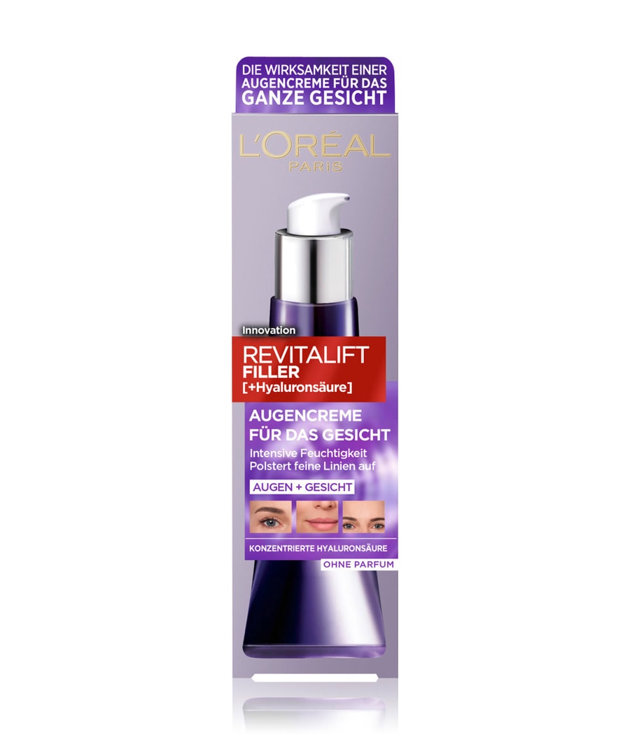 Крем для глаз L'Oréal Paris Revitalift Filler Augencreme für das Gesicht mit Hyaluronsäure, 30 ml
Крем для глаз L'Oréal Paris Revitalift Filler Augencreme für das Gesicht mit Hyaluronsäure, 30 ml
