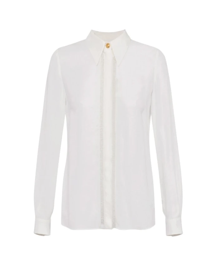 Блузка из жоржета с вышивкой из органзы. Elisabetta Franchi, бежевый
Блузка из жоржета с вышивкой из органзы. Elisabetta Franchi, бежевый