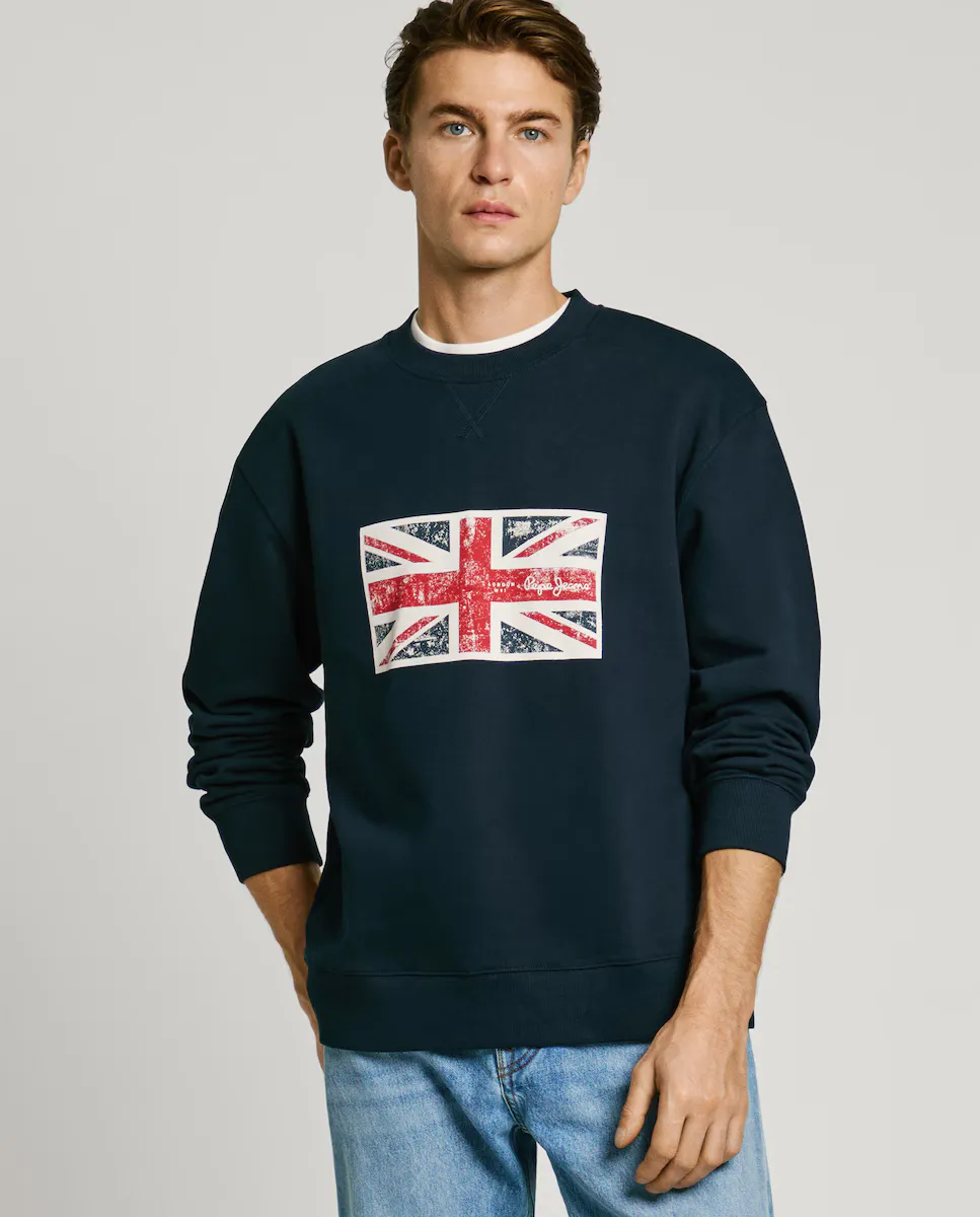 Мужская толстовка с круглым вырезом и принтом Union Jack Pepe Jeans, темно-синий
Мужская толстовка с круглым вырезом и принтом Union Jack Pepe Jeans, темно-синий