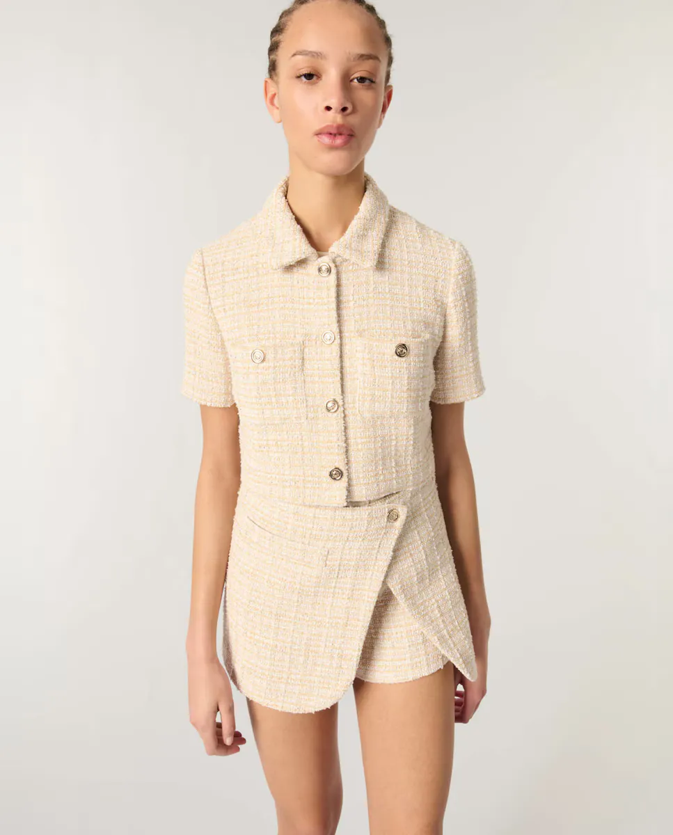 Короткий женский твидовый жакет Maje, бежевый
Короткий женский твидовый жакет Maje, бежевый