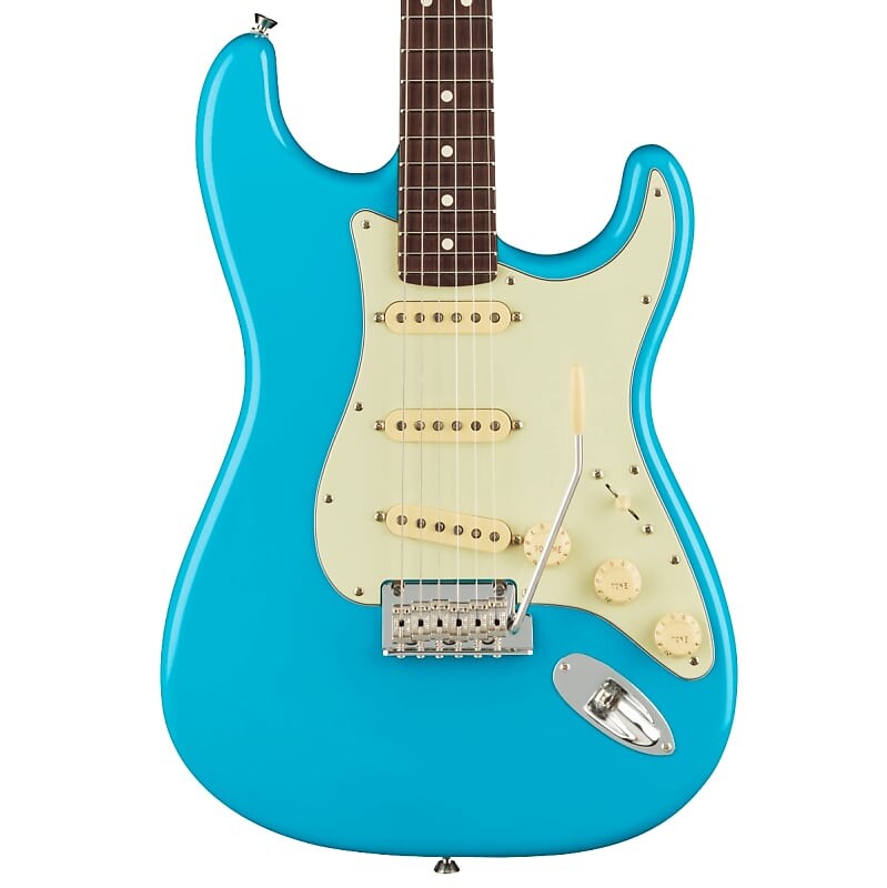 Fender American Professional II Stratocaster — синий Майами с накладкой из палисандра
Fender American Professional II Stratocaster — синий Майами с накладкой из палисандра