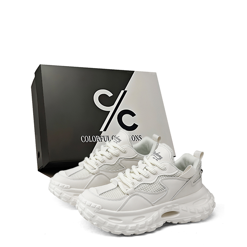 Нескользящие, износостойкие, дышащие, увеличивающие рост низкие массивные кроссовки для мужчин. Коробка Colorful Creations, Gray 
Нескользящие, износостойкие, дышащие, увеличивающие рост низкие массивные кроссовки для мужчин. Коробка Colorful Creations, Gray