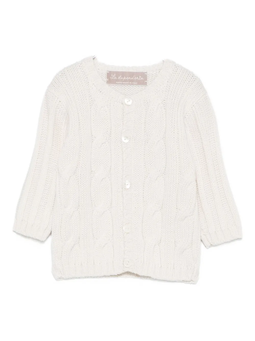 Кардиган с косой вязкой La Stupenderia, нейтральный
Кардиган с косой вязкой La Stupenderia, нейтральный