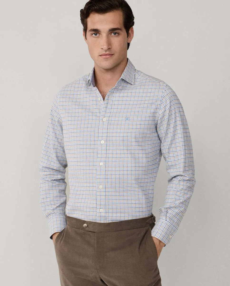 Мужская рубашка в клетку виши, фланель, приталенного кроя Hackett, синий
Мужская рубашка в клетку виши, фланель, приталенного кроя Hackett, синий