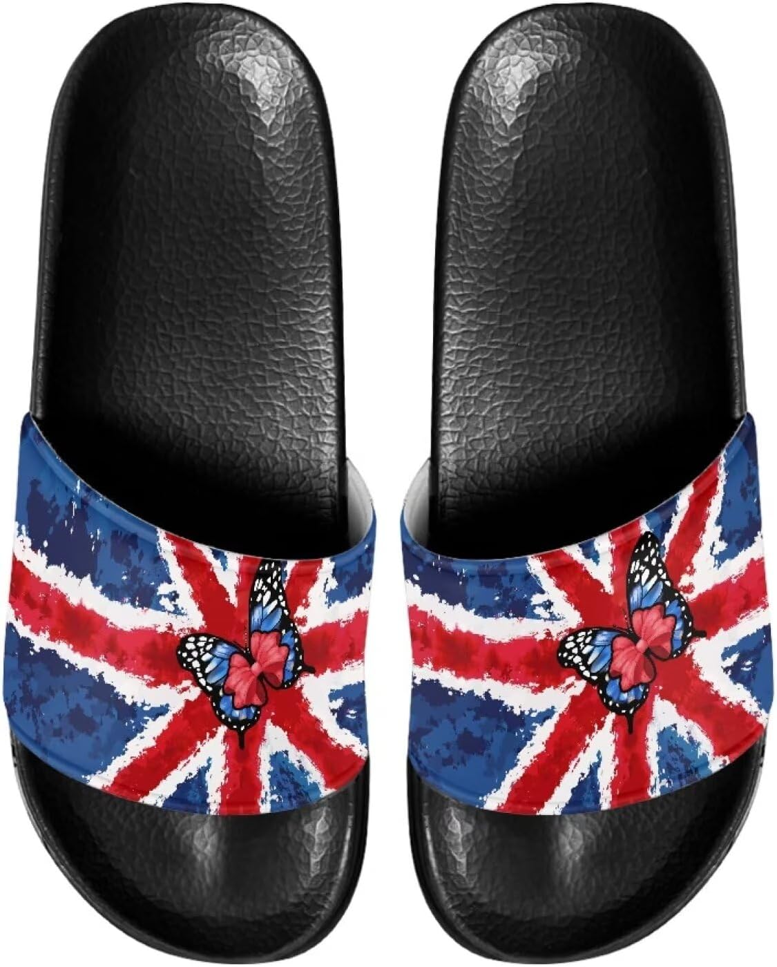 Сланцы для женщин на плоской подошве с открытым носком, удобные пляжные сандалии, тапочки Judentidos, British Flag Butterfly
Сланцы для женщин на плоской подошве с открытым носком, удобные пляжные сандалии, тапочки Judentidos, British Flag Butterfly