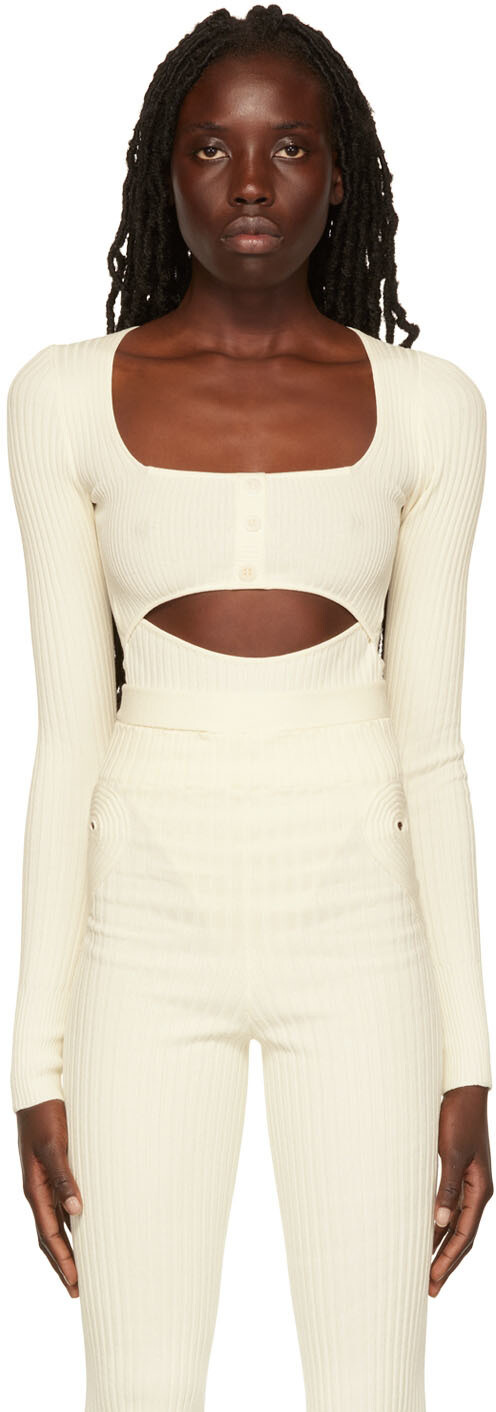 Боди Off-White в рубчик ANDREĀDAMO
Боди Off-White в рубчик ANDREĀDAMO