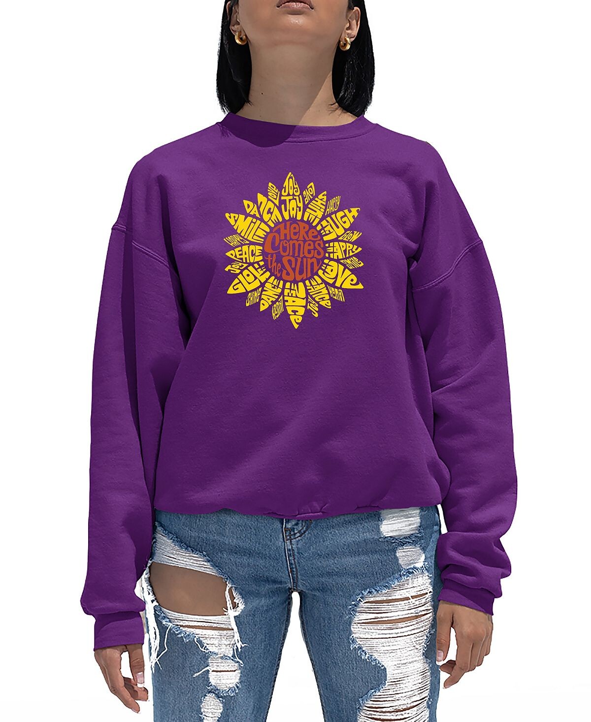 Женская толстовка с круглым вырезом и надписью sunflower word art LA Pop Art, фиолетовый
Женская толстовка с круглым вырезом и надписью sunflower word art LA Pop Art, фиолетовый