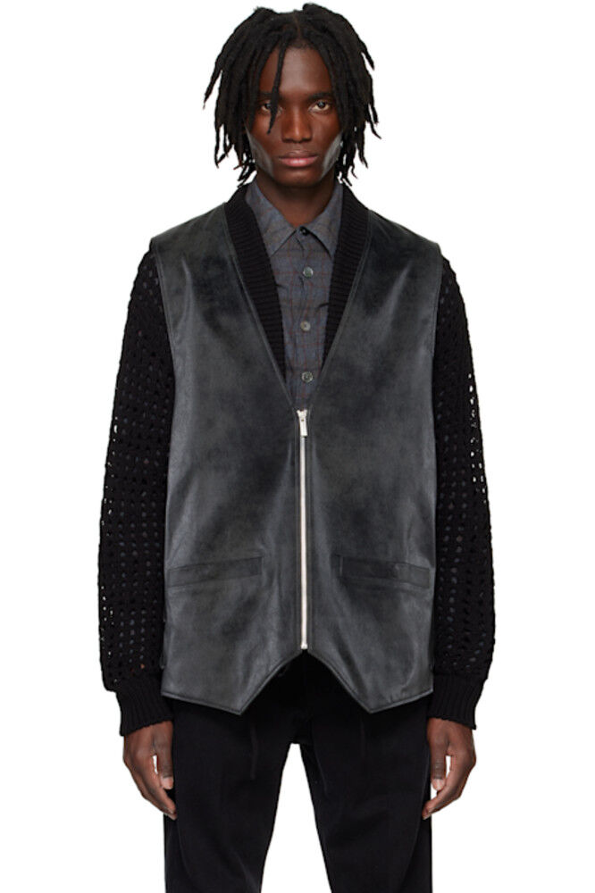 Черный жилет из искусственной замши с узелками System
Черный жилет из искусственной замши с узелками System