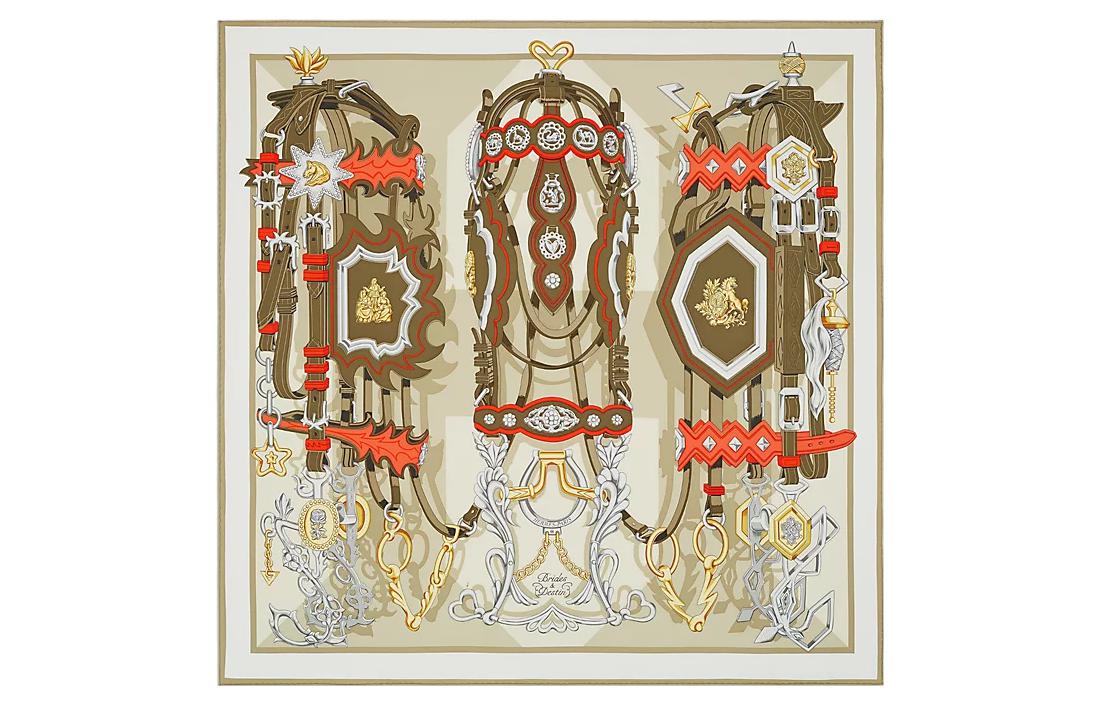 Шелковый платок Reins And Destiny для женщин HERMES, глиняно-зеленый/хаки/кораллово-красный
Шелковый платок Reins And Destiny для женщин HERMES, глиняно-зеленый/хаки/кораллово-красный