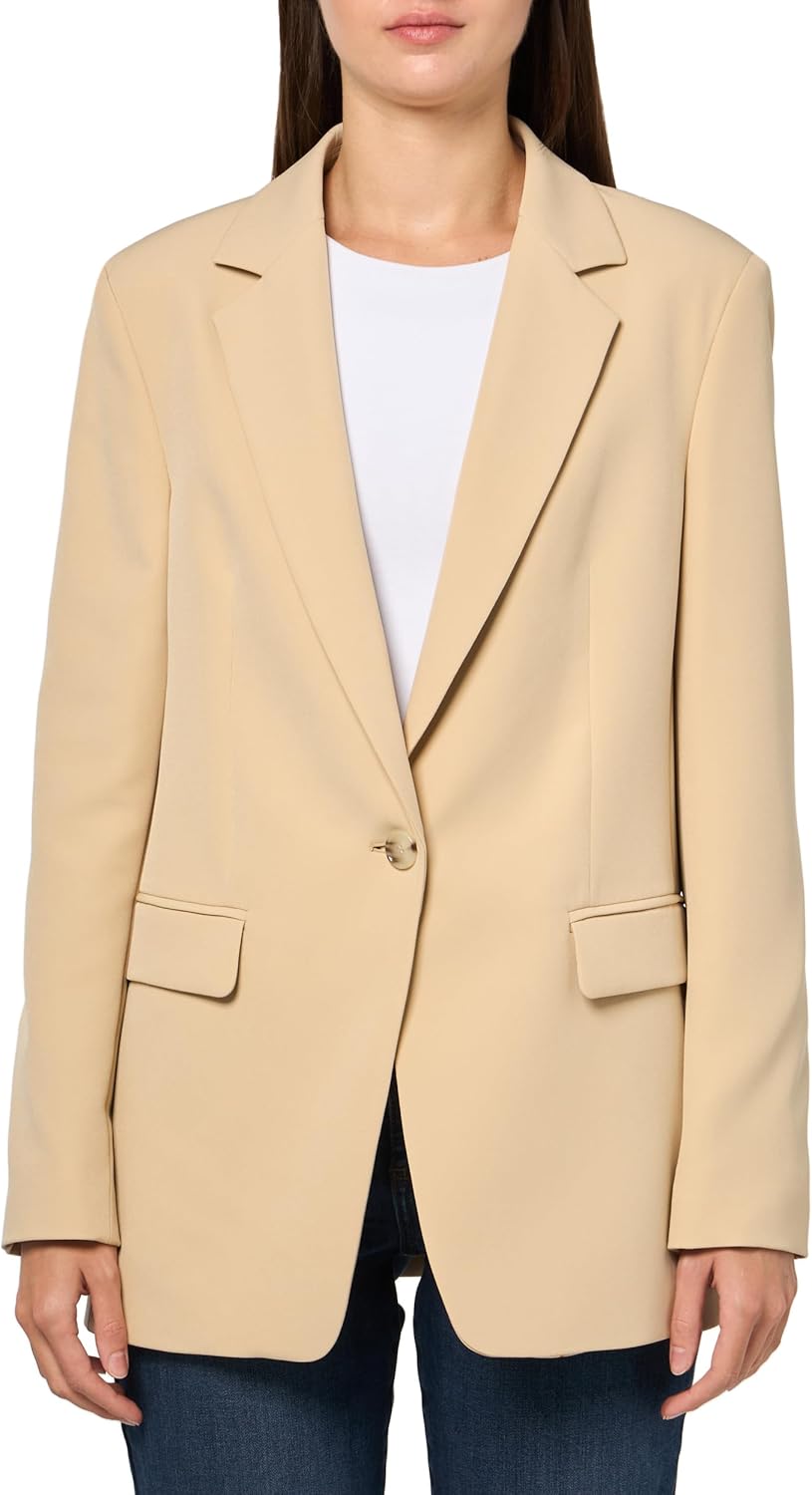 BOSS Женский приталенный однобортный пиджак Jabla Essential, Light Beige
BOSS Женский приталенный однобортный пиджак Jabla Essential, Light Beige