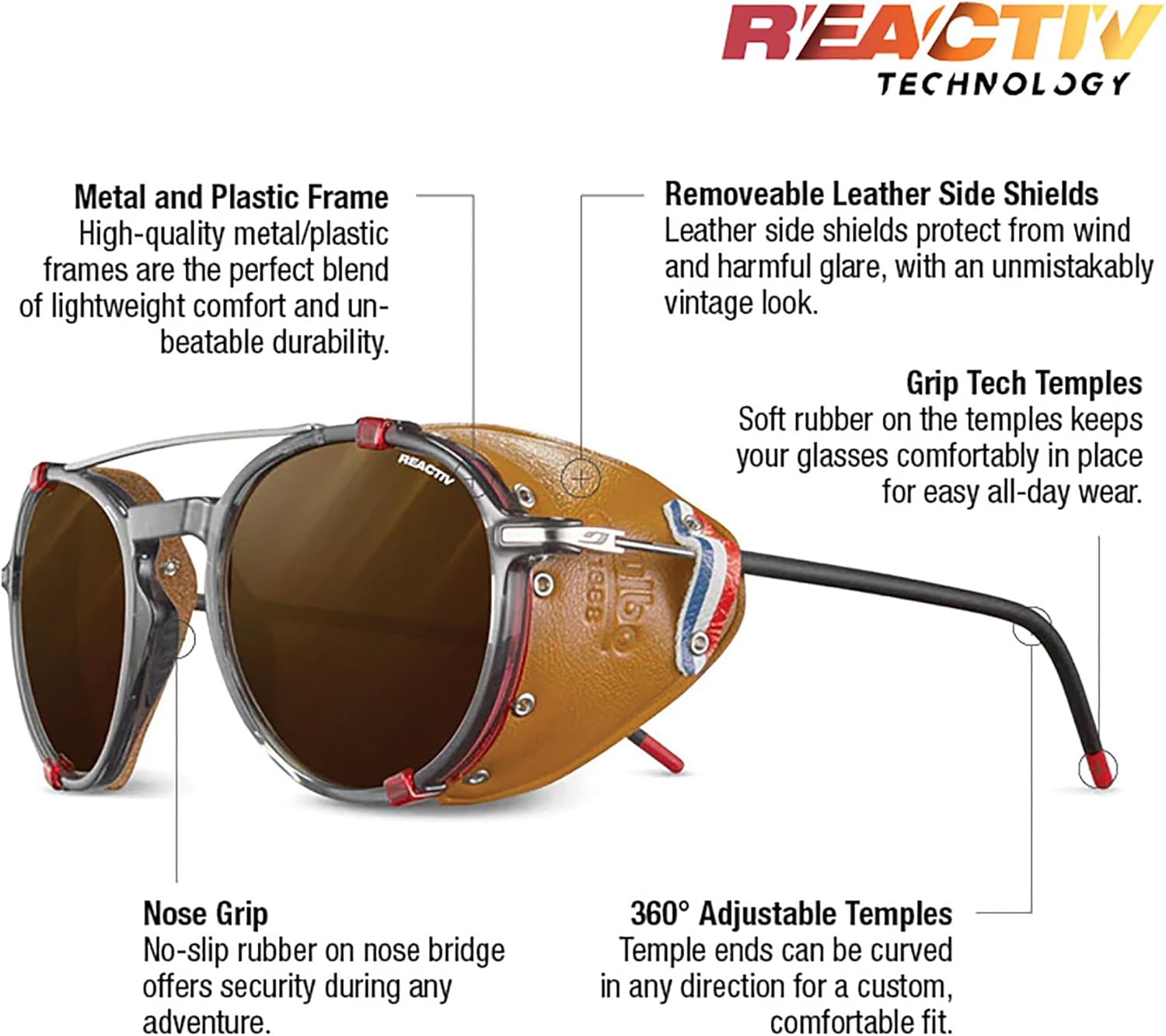 Очки Julbo Legacy Glacier для мужчин и женщин со съемными боковыми щитками для походов, снега/бликов - 100% защита от УФ-излучения, Translucent Black / Red Frame - Brown Lens (Reactiv 2-4 Polarized)
Очки Julbo Legacy Glacier для мужчин и женщин со съемными боковыми щитками для походов, снега/бликов - 100% защита от УФ-излучения, Translucent Black / Red Frame - Brown Lens (Reactiv 2-4 Polarized)