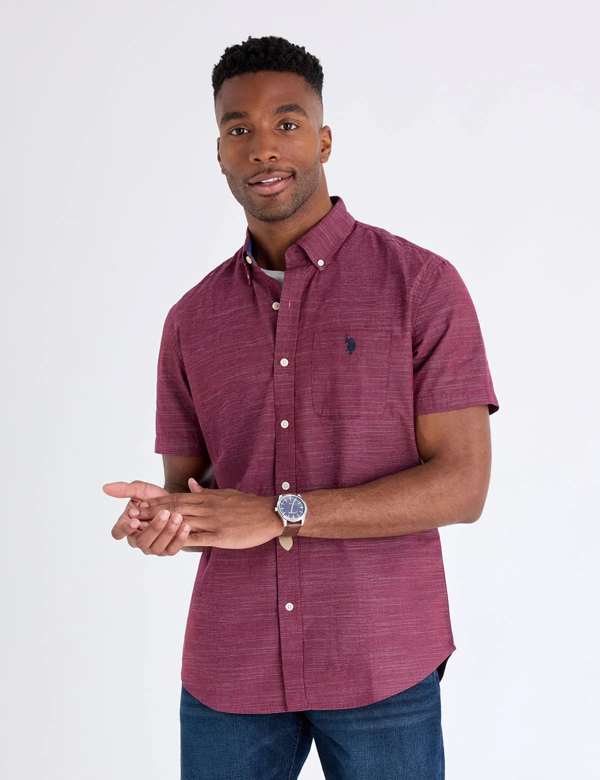 Рубашка U.S. Polo Assn Short Sleeve Horizontal Texture Stripe, темно-бордовый
Рубашка U.S. Polo Assn Short Sleeve Horizontal Texture Stripe, темно-бордовый