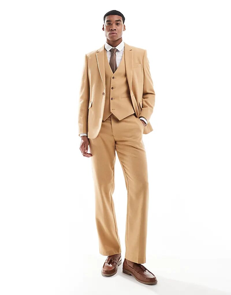 Прямые брюки ASOS DESIGN из шерсти верблюжьего цвета с переплетением «рогожка»
Прямые брюки ASOS DESIGN из шерсти верблюжьего цвета с переплетением «рогожка»