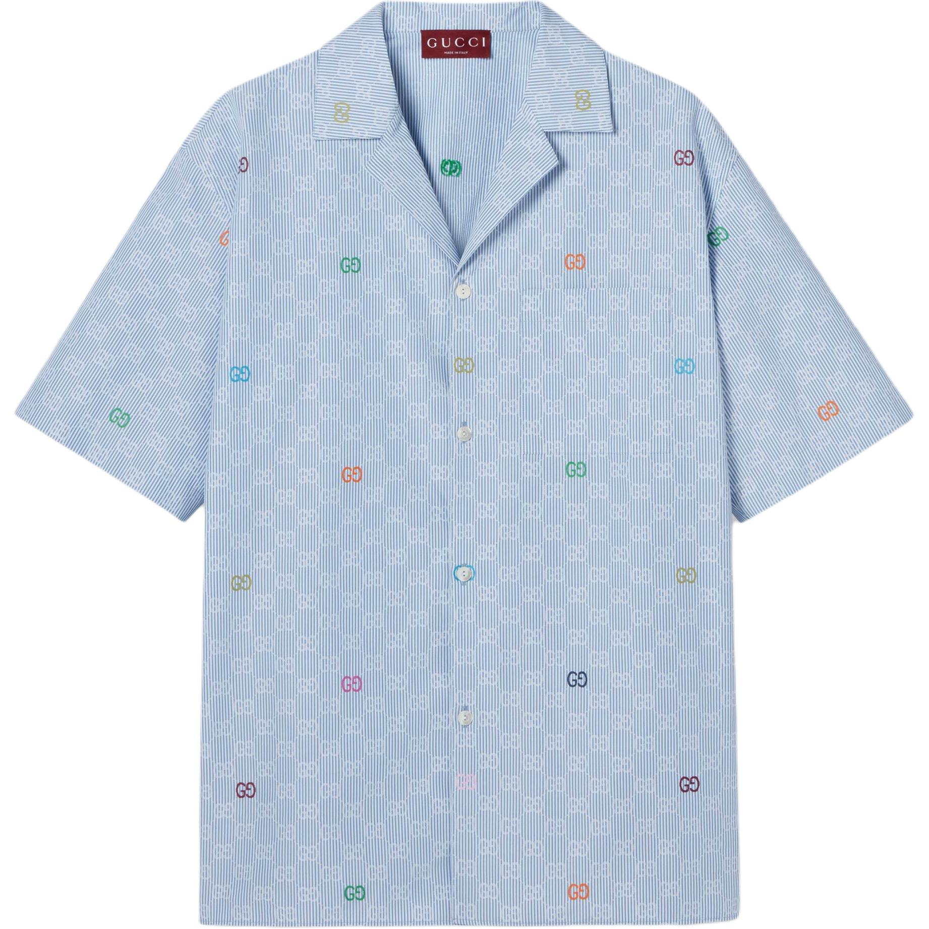 Полосатая хлопковая рубашка для боулинга GUCCI, белый
Полосатая хлопковая рубашка для боулинга GUCCI, белый