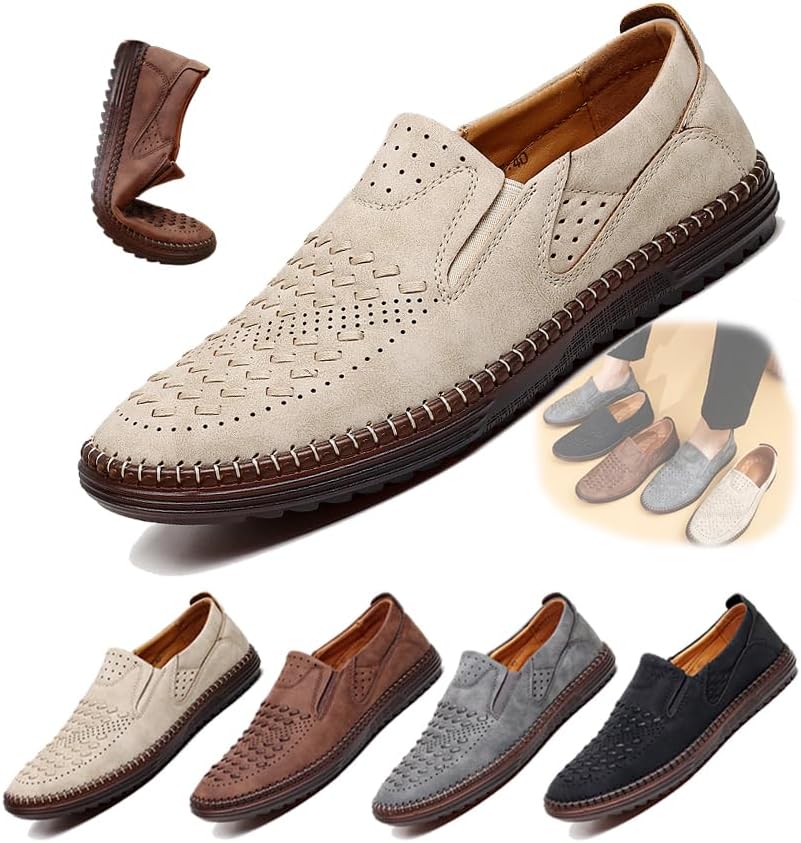 Мужские дышащие кожаные лоферы-слипоны, повседневные сетчатые туфли с мягкой резиновой подошвой, легкие удобные балетки для летнего комфорта Generic, хаки
Мужские дышащие кожаные лоферы-слипоны, повседневные сетчатые туфли с мягкой резиновой подошвой, легкие удобные балетки для летнего комфорта Generic, хаки