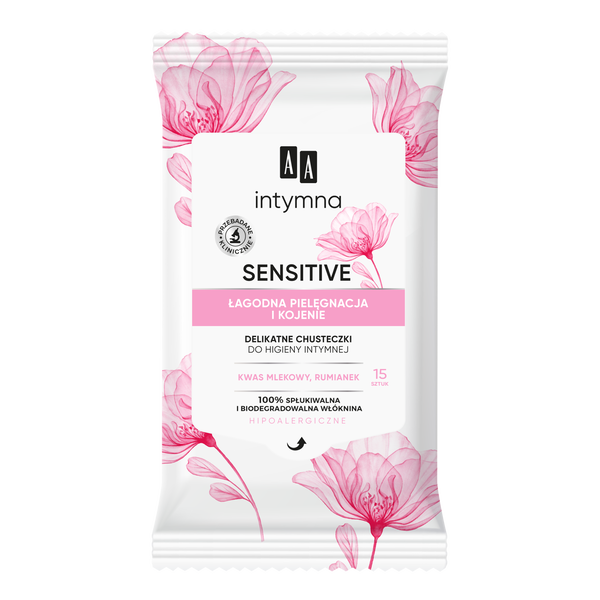 Нежные салфетки для интимной гигиены, 15 шт./1 упаковка. Aa Sensitive
Нежные салфетки для интимной гигиены, 15 шт./1 упаковка. Aa Sensitive