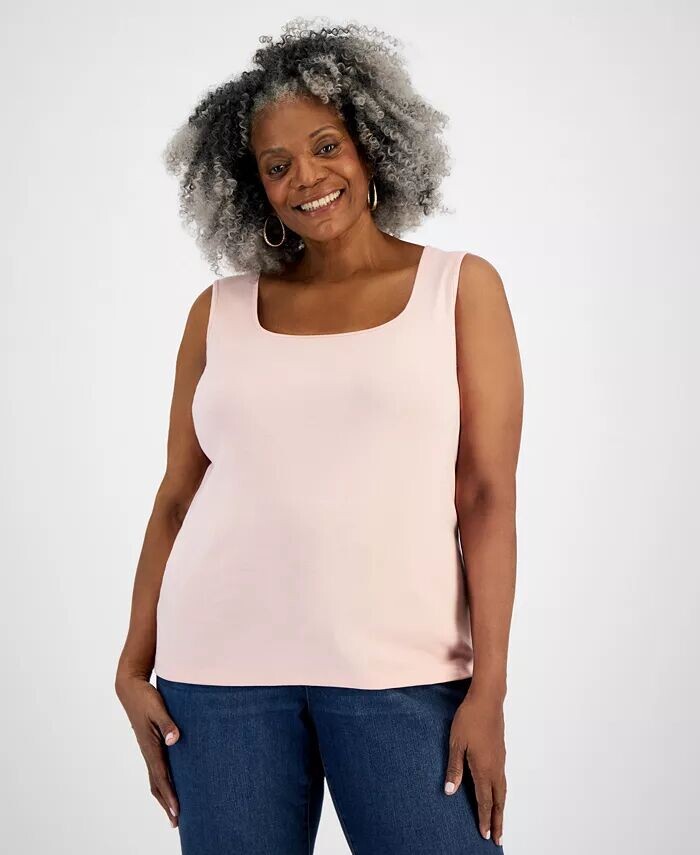 Хлопковая майка больших размеров с квадратным вырезом Style & Co, розовый
Хлопковая майка больших размеров с квадратным вырезом Style & Co, розовый