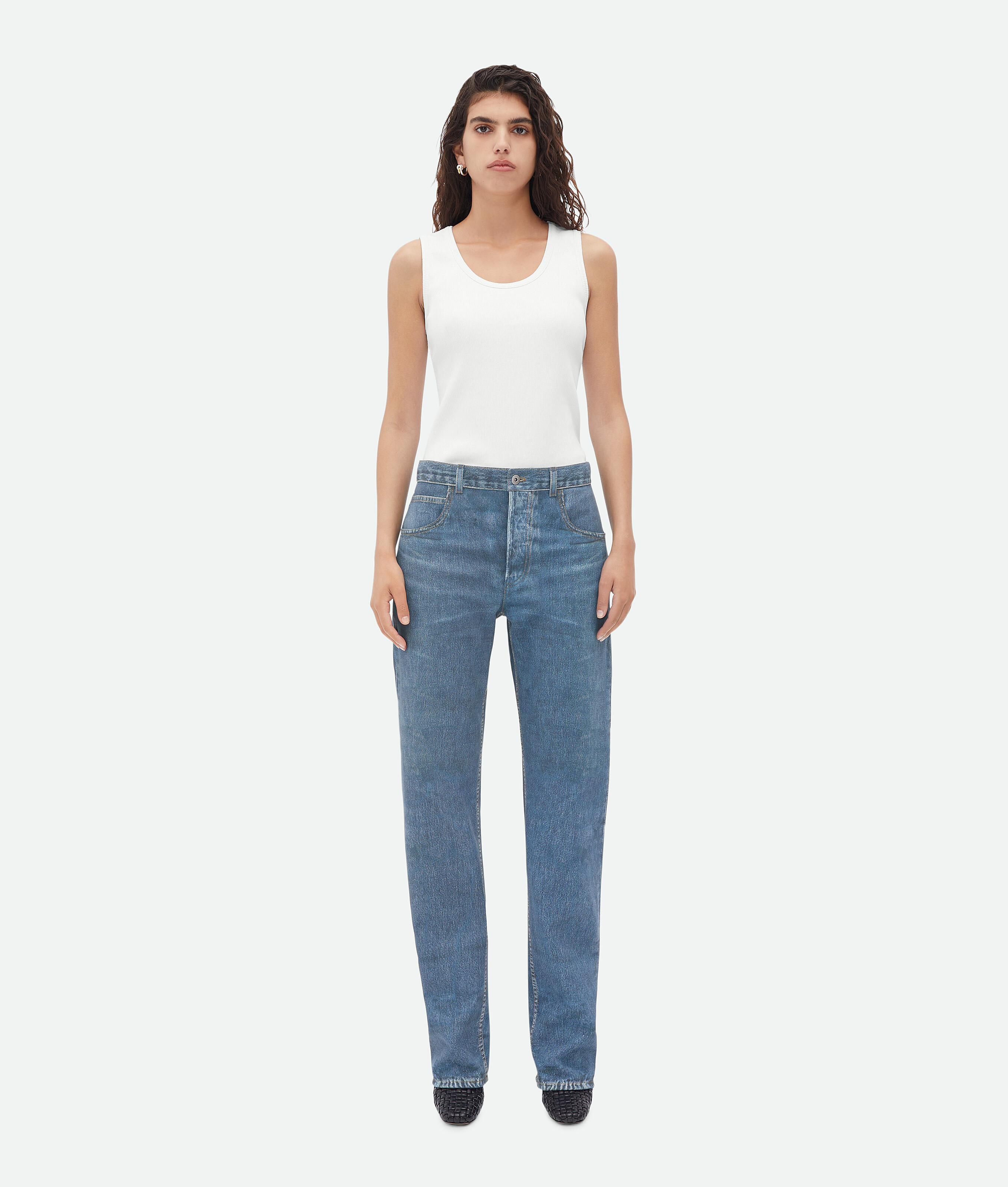 Кожаные джинсы бойфренд с принтом Bottega Veneta
Кожаные джинсы бойфренд с принтом Bottega Veneta