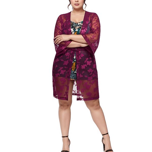 Плюс сайз кардиган-халат с цветочным рельефным узором Nurode, Wine
Плюс сайз кардиган-халат с цветочным рельефным узором Nurode, Wine