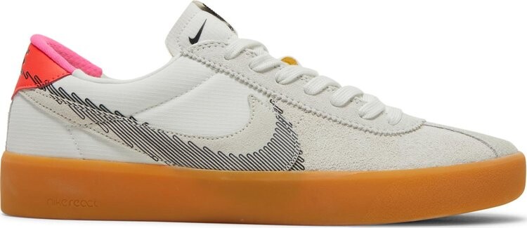 Кроссовки Nike Bruin React T SB 'Rawdacious - Summit White', белый 
Кроссовки Nike Bruin React T SB 'Rawdacious - Summit White', белый