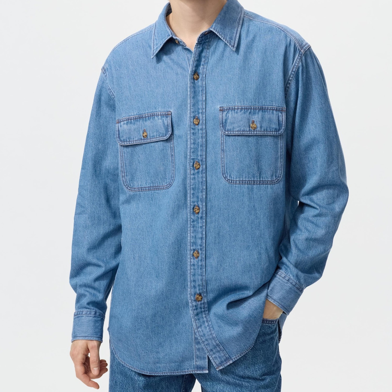 Рубашка Uniqlo Denim, синий
Рубашка Uniqlo Denim, синий
