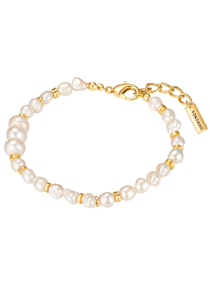 Yokoamii Браслет, металл, пресноводный культивированный жемчуг в желтом золоте
Yokoamii Браслет, металл, пресноводный культивированный жемчуг в желтом золоте