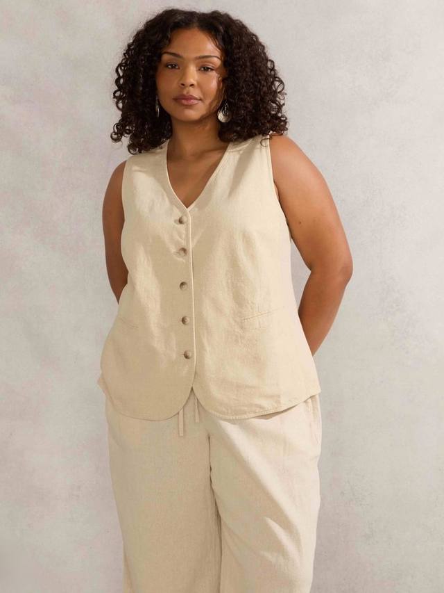 Кюрив жилет из льняной смеси Live Unlimited, Beige
Кюрив жилет из льняной смеси Live Unlimited, Beige