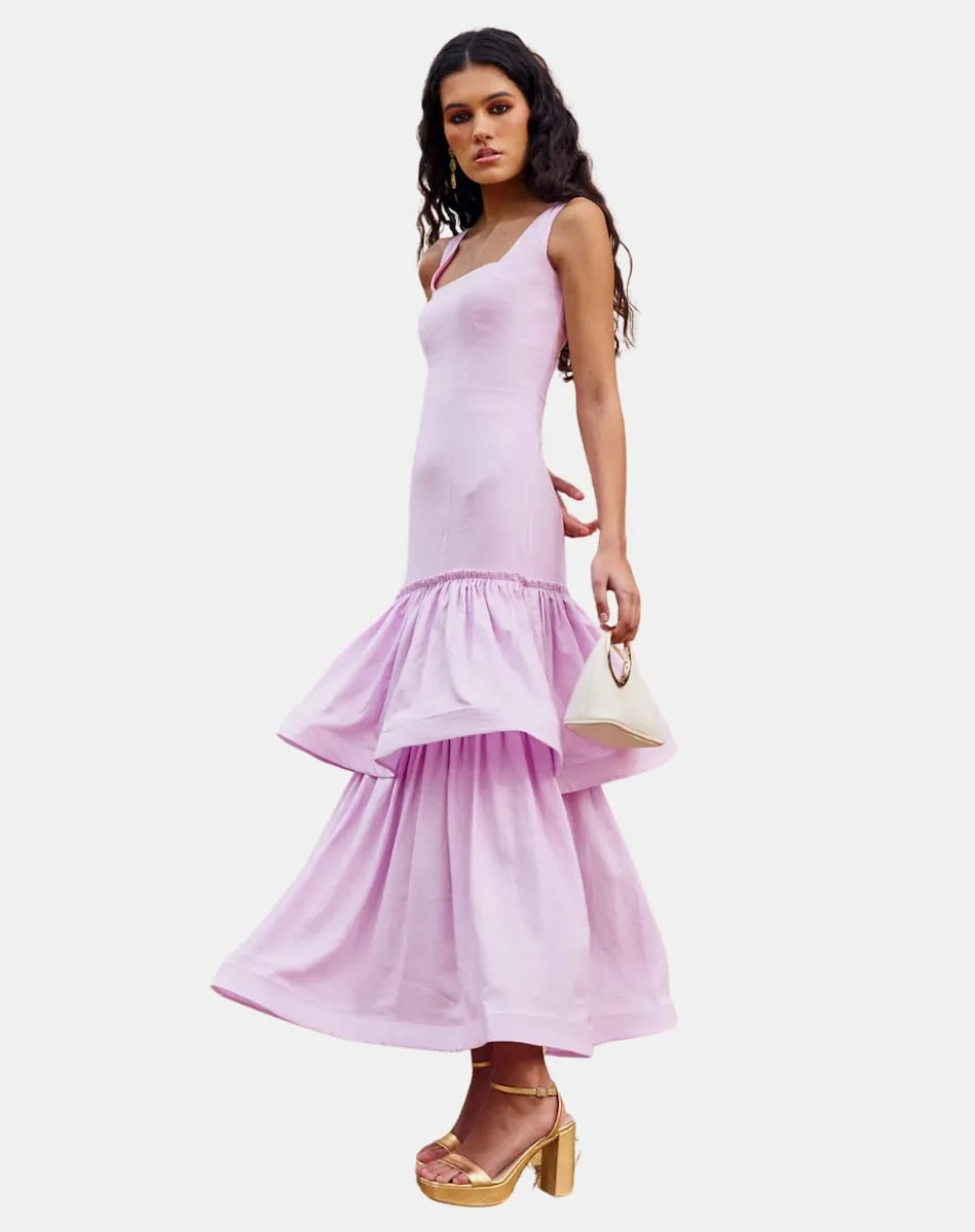 Платье на бретелях с воланами Miphai, сиреневый
Платье на бретелях с воланами Miphai, сиреневый