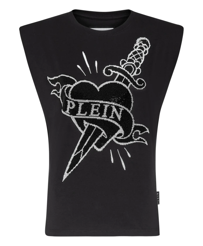 Майка с подплечниками любовь Philipp Plein, черный
Майка с подплечниками любовь Philipp Plein, черный