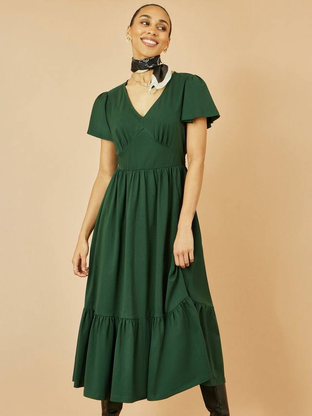 V-образный вырез хлопковое джерси ярусное миди-платье Yumi
V-образный вырез хлопковое джерси ярусное миди-платье Yumi