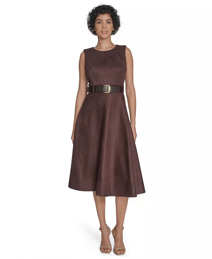 Женское платье миди с поясом Calvin Klein, коричневый
Женское платье миди с поясом Calvin Klein, коричневый