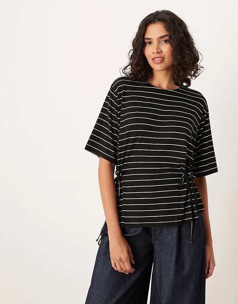 Футболка ASOS DESIGN в полоску с короткими рукавами, завязками по бокам, черного цвета
Футболка ASOS DESIGN в полоску с короткими рукавами, завязками по бокам, черного цвета