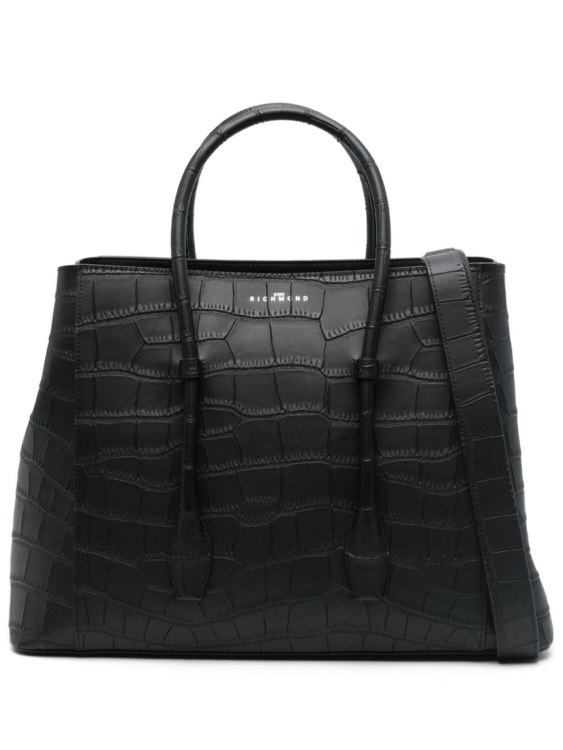 Сумка-тоут с тиснением под крокодила John Richmond, черный
Сумка-тоут с тиснением под крокодила John Richmond, черный