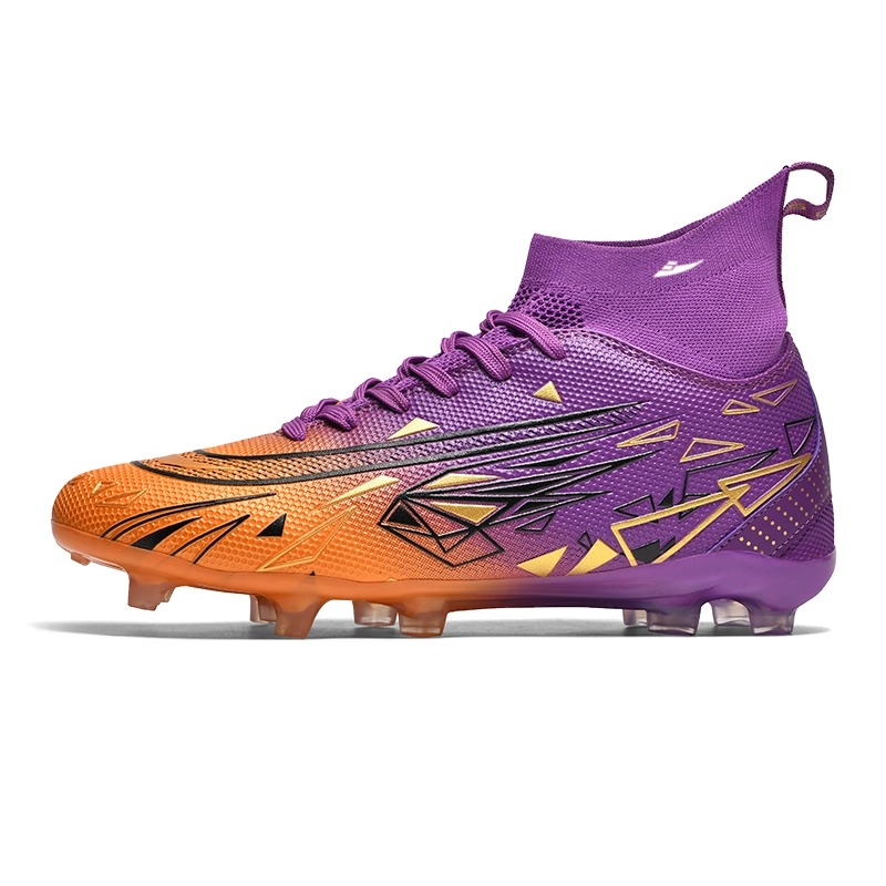 Футбольные бутсы детские с высоким верхом и противоскользящим покрытием для подростков Kuding, фиолетовый/золотой
Футбольные бутсы детские с высоким верхом и противоскользящим покрытием для подростков Kuding, фиолетовый/золотой