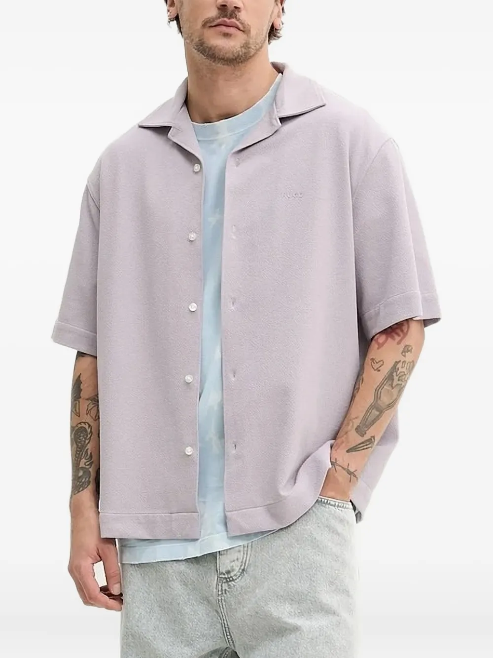 Рубашка с короткими рукавами и воротником-стойкой HUGO, фиолетовый
Рубашка с короткими рукавами и воротником-стойкой HUGO, фиолетовый