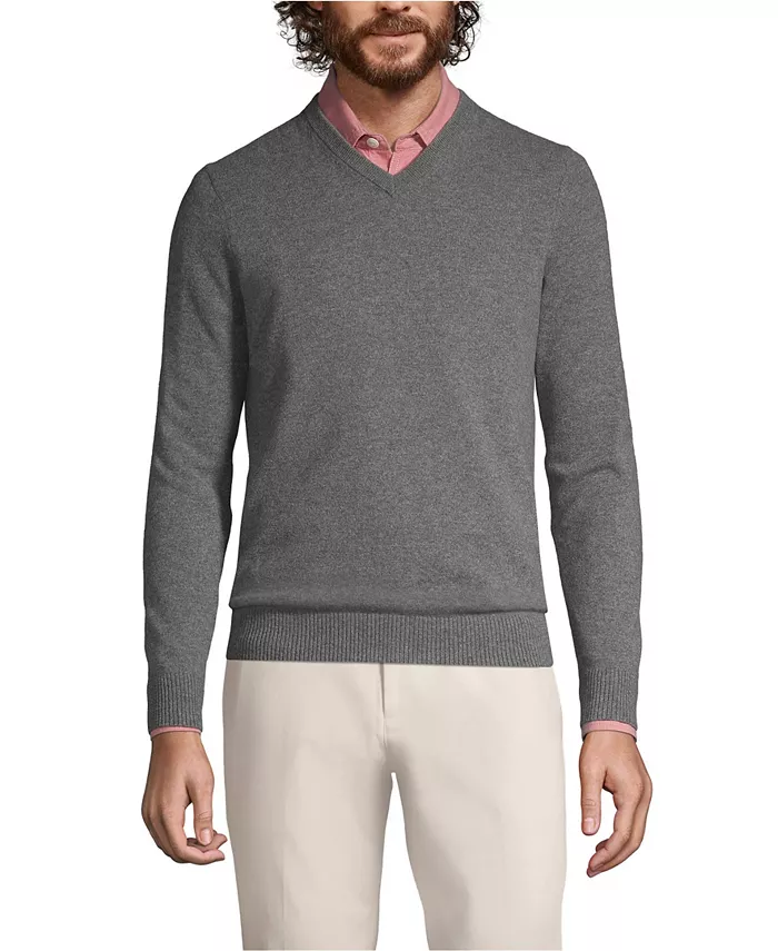 Свитер из тонкотрикотажного кашемира с V-образным вырезом Big & Tall Lands' End, серый
Свитер из тонкотрикотажного кашемира с V-образным вырезом Big & Tall Lands' End, серый