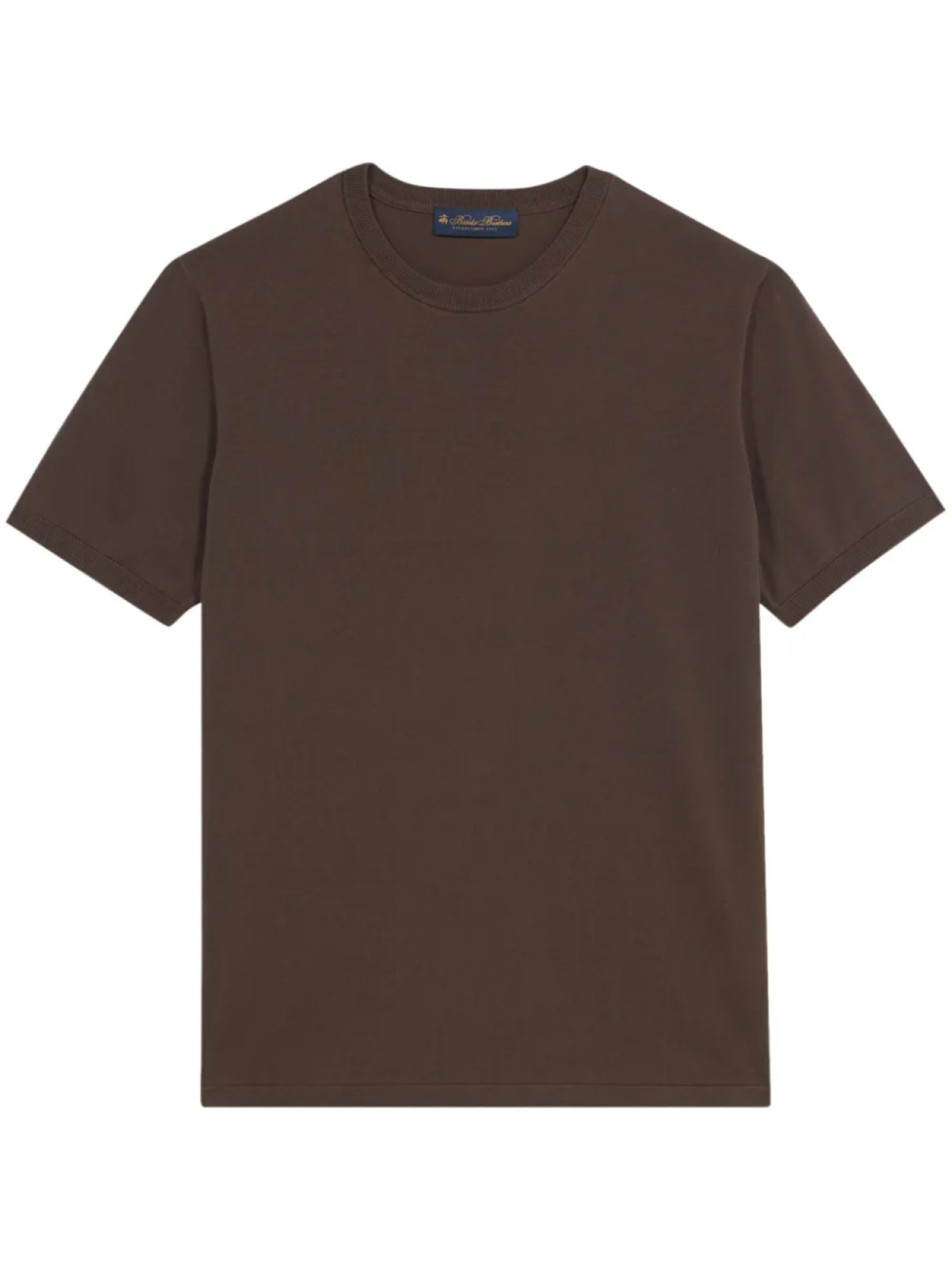 Трикотажный топ с короткими рукавами Brooks Brothers, коричневый 
Трикотажный топ с короткими рукавами Brooks Brothers, коричневый