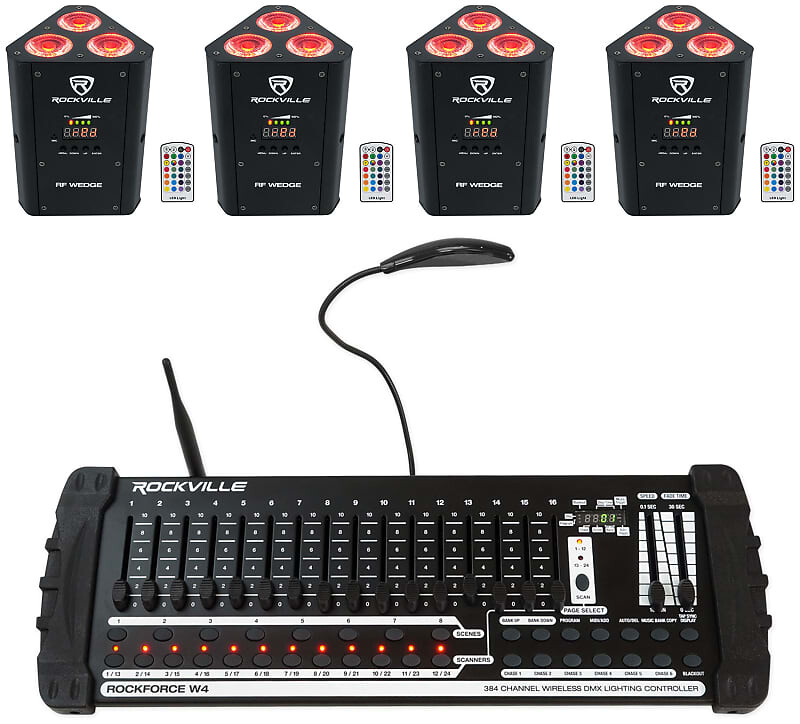 Комплект Rockville RF WEDGE BLACK RGBWA + UV Wireless DMX Up Lights + 384 Ch, Контроллер RF WEDGE BLACK + Rockforce W4
Комплект Rockville RF WEDGE BLACK RGBWA + UV Wireless DMX Up Lights + 384 Ch, Контроллер RF WEDGE BLACK + Rockforce W4