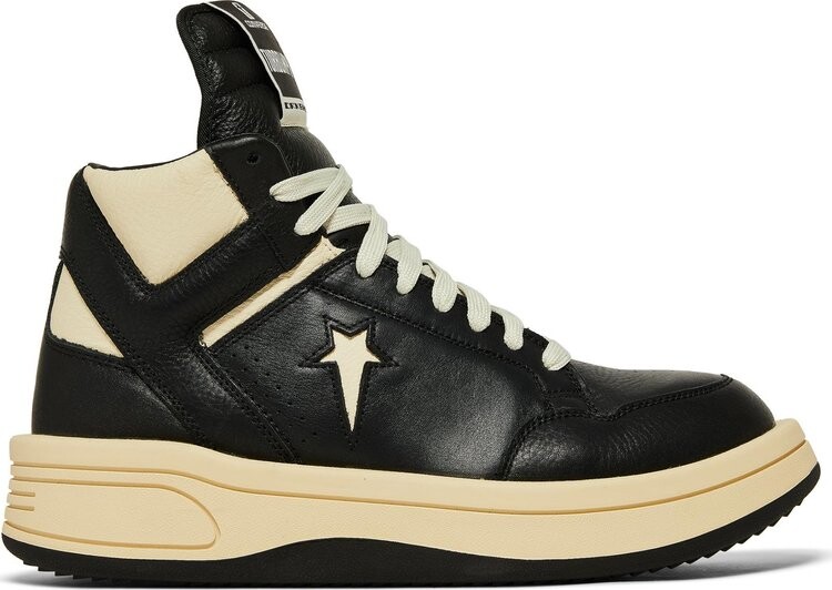 Кроссовки Converse Rick Owens x TURBOWPN Mid Black Cloud Cream, черный 
Кроссовки Converse Rick Owens x TURBOWPN Mid Black Cloud Cream, черный