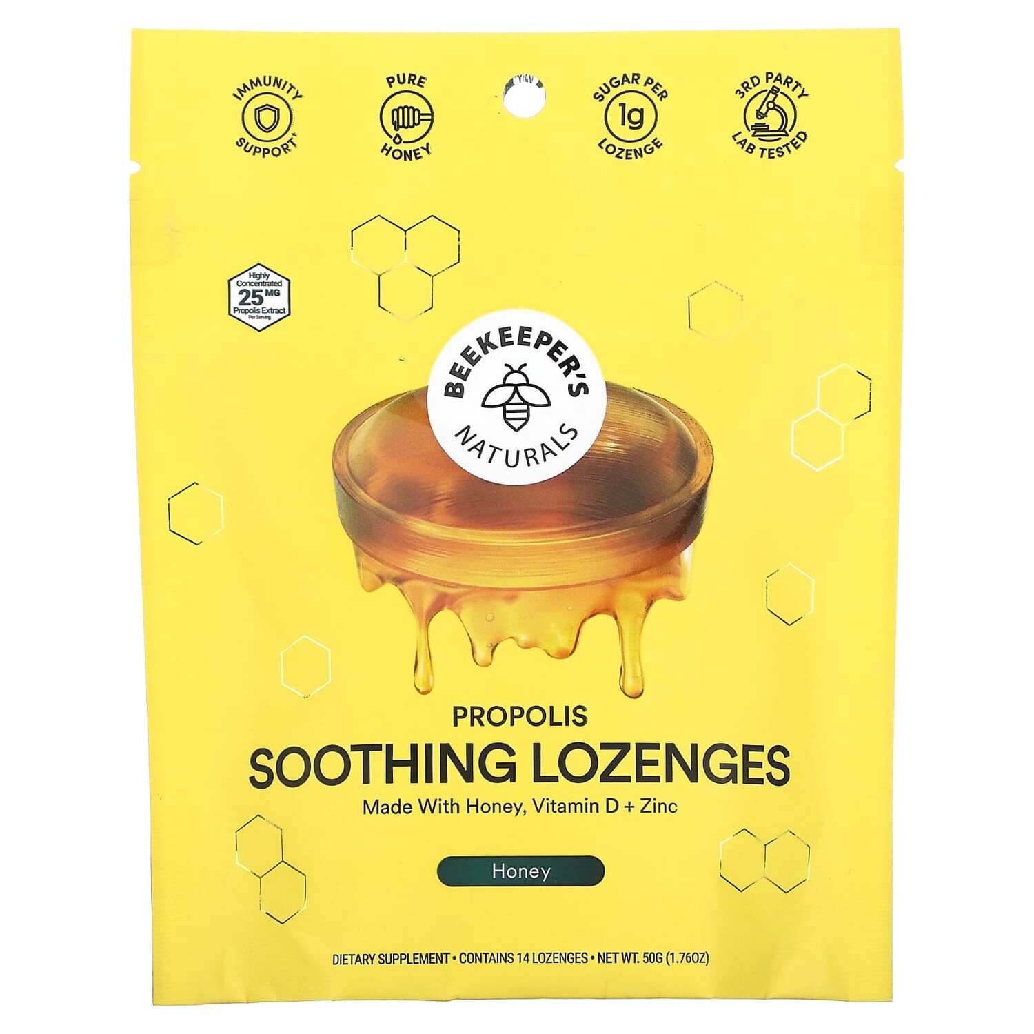 Успокаивающие Пастилки Beekeeper's Naturals с прополисом, мед, 14 пастилок 50 г
Успокаивающие Пастилки Beekeeper's Naturals с прополисом, мед, 14 пастилок 50 г