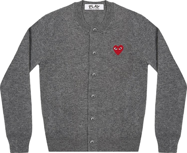 Кардиган Comme des Garçons PLAY Heart Cardigan 'Grey', серый 
Кардиган Comme des Garçons PLAY Heart Cardigan 'Grey', серый