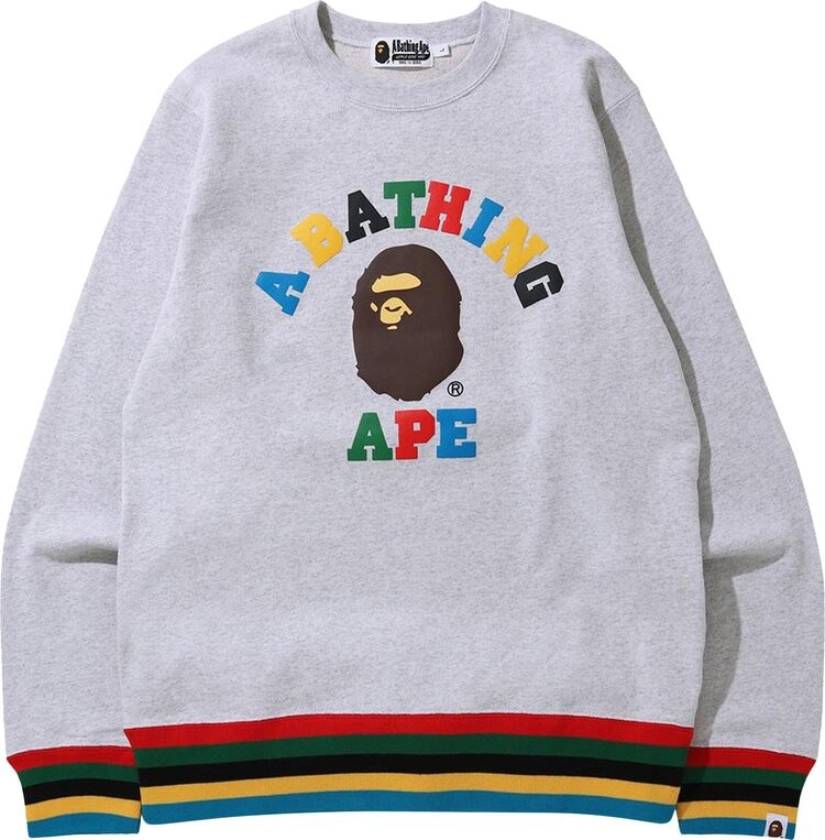 Толстовка BAPE College Line Rib Crewneck 'Grey', серый
Толстовка BAPE College Line Rib Crewneck 'Grey', серый