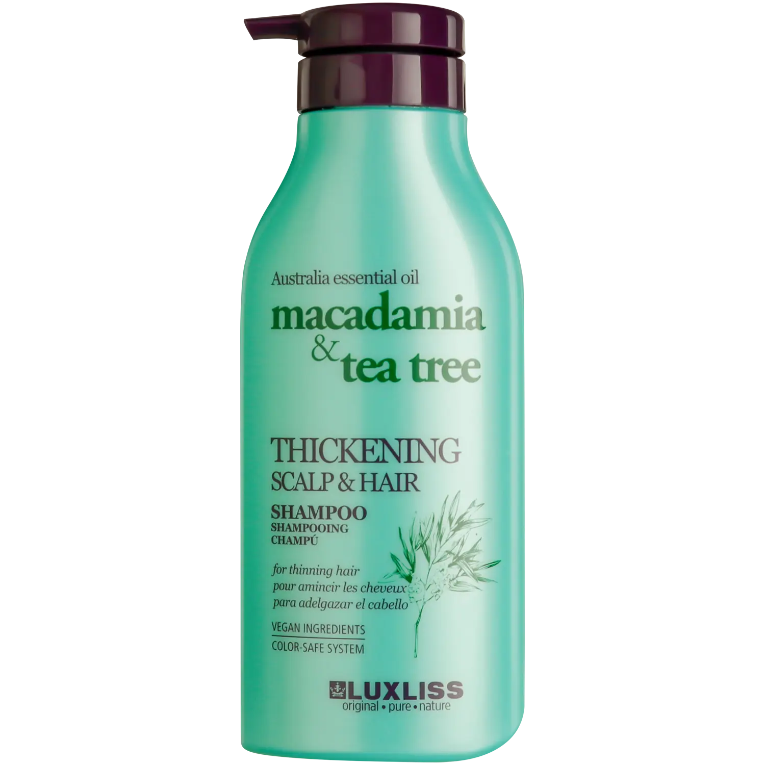 Luxliss Macadamia&Tea Tree шампунь для волос, 500 мл
Luxliss Macadamia&Tea Tree шампунь для волос, 500 мл