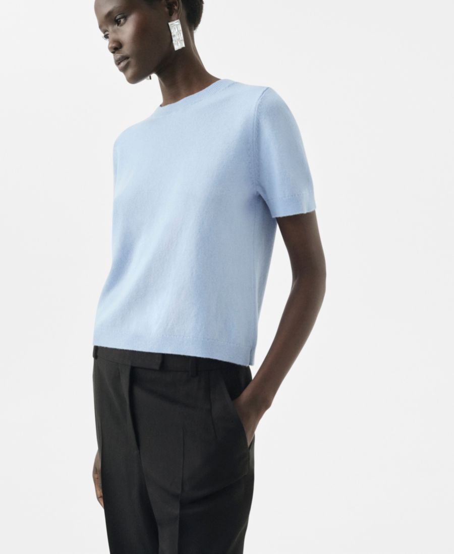 Женский шерстяной свитер с коротким рукавом MANGO, Sky Blue
Женский шерстяной свитер с коротким рукавом MANGO, Sky Blue